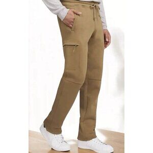Weatherproof Vintage Fleece Cargo Pants Men XXL Adjustable Waist Zip Pockets Tan